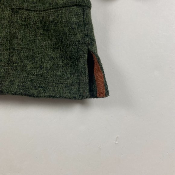 L Woolrich Snap Fleece Pullover Sweater Heather Green - Picture 6 of 12